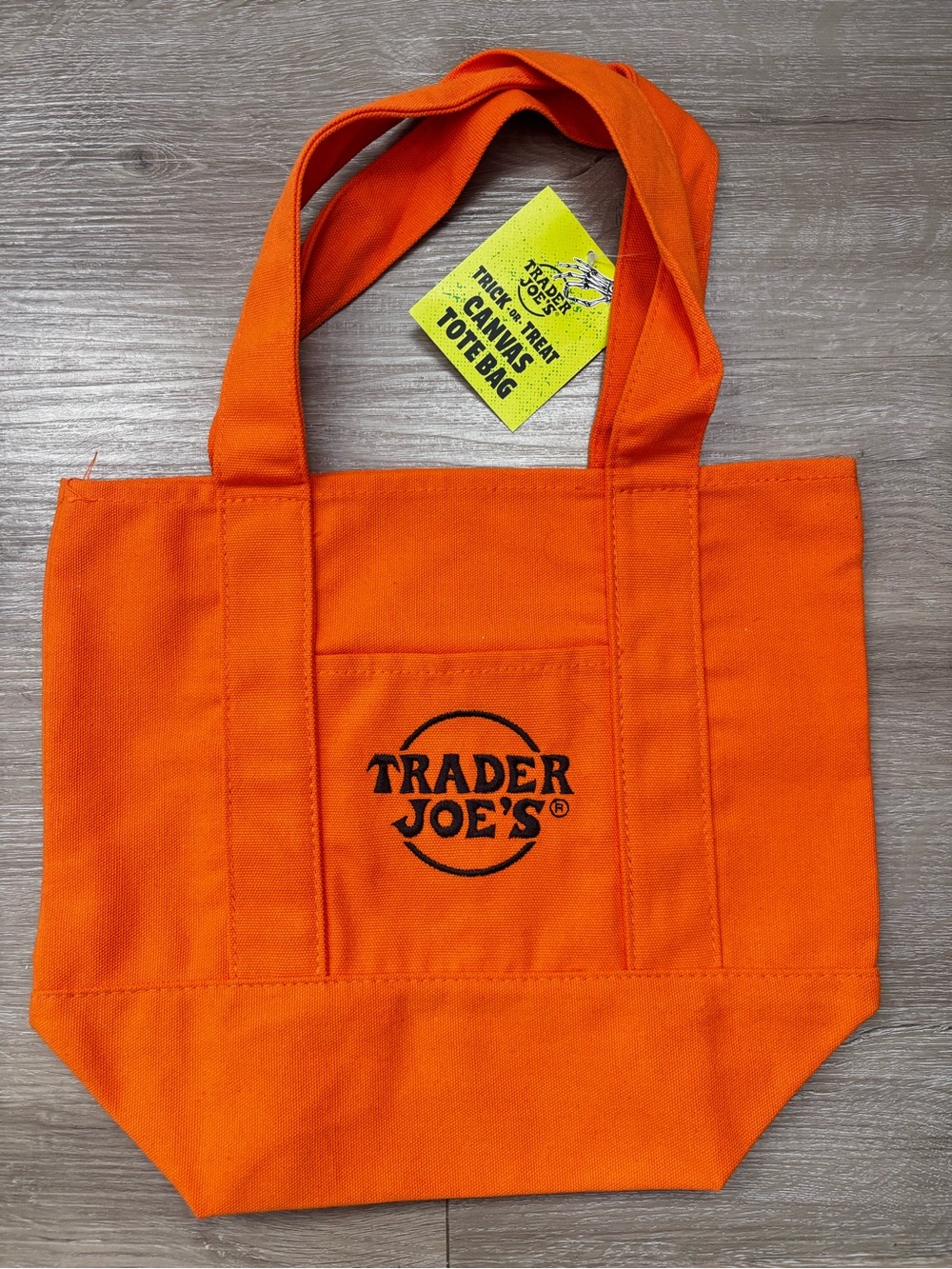 NWT Trader Joe's Orange Mini Canvas Tote Bag